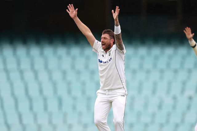James Pattinson in action for Victoria in the Sheffield Shield in Australia. He'll be back with Notts for 2022.