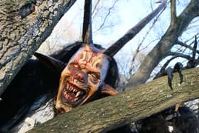 If you went down to the woods this weekend, you were sure of a big surprise! Pictured: the Krampus (Laurence Mitchell) terrifying visitors.