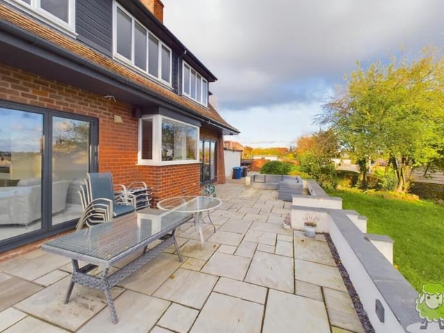 Here is a close-up of the terrific garden terrace at the back of the house. It is the perfect spot for a seating area and maybe a barbecue or hot tub.