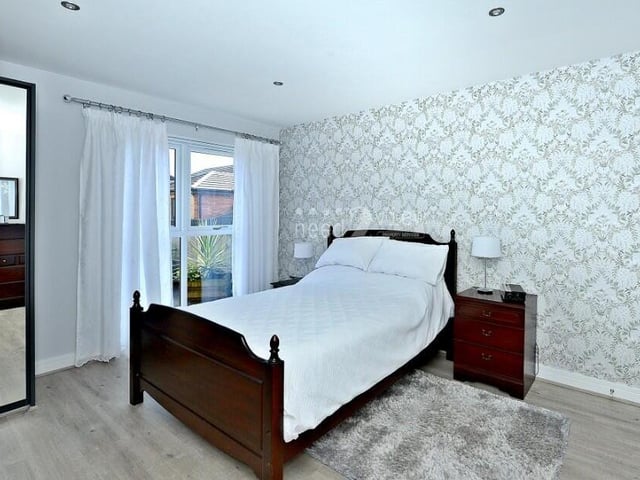 Time to look at the four bedrooms now, beginning with the master, which overlooks the back of the property.