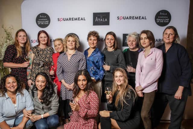 Sally Abé pictured with other female chefs