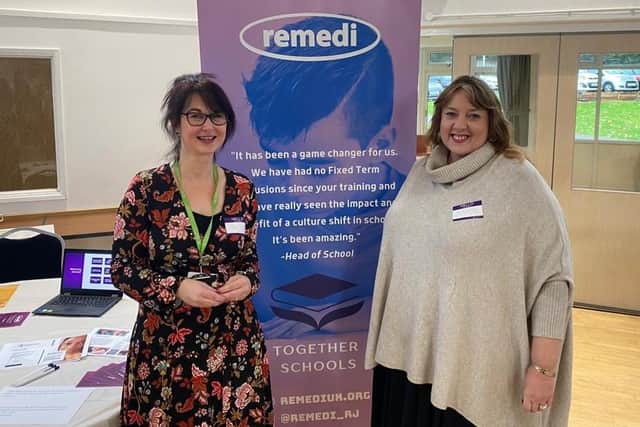 Cherry Triston, Remedi manager, left, with Caroline Henry, Nottinghamshire police and crime commissioner. (Photo by: The Office of the Police and Crime Commissioner for Nottinghamshire)