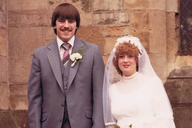 Tony and Yvette Price-Mear at their wedding in 1981.