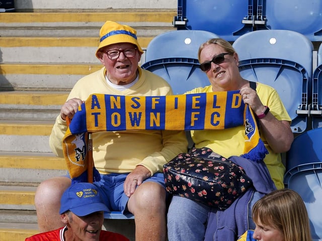 Mansfield Town fans ahead of the game with Colchester United.