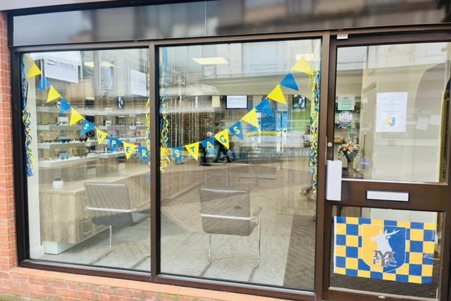 Pinders Opticians have showed their support for Mansfield Town FC's big promotion.