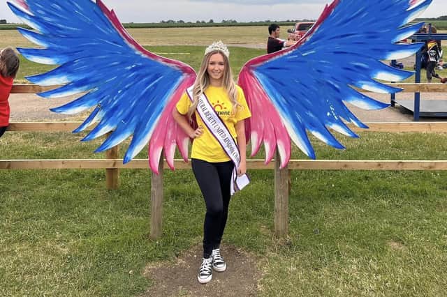 Nikita Wilson, pictured at the skydive ground, for her sponsored dive in memory of her late brother, Ross. Photo: Nikita Wilson
