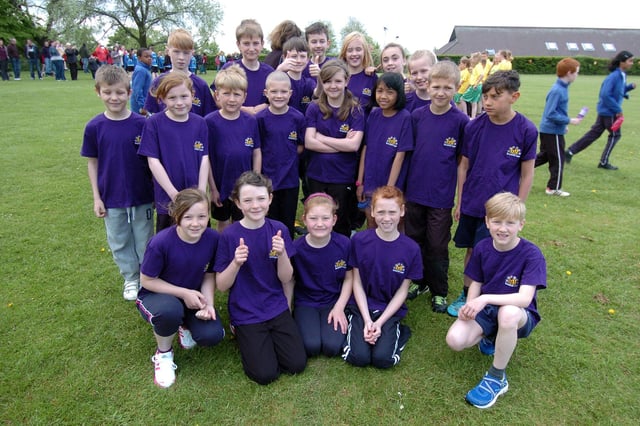 A superb group shot of a cross-country event, held at Brookhill Leys Primary School in Eastwood.