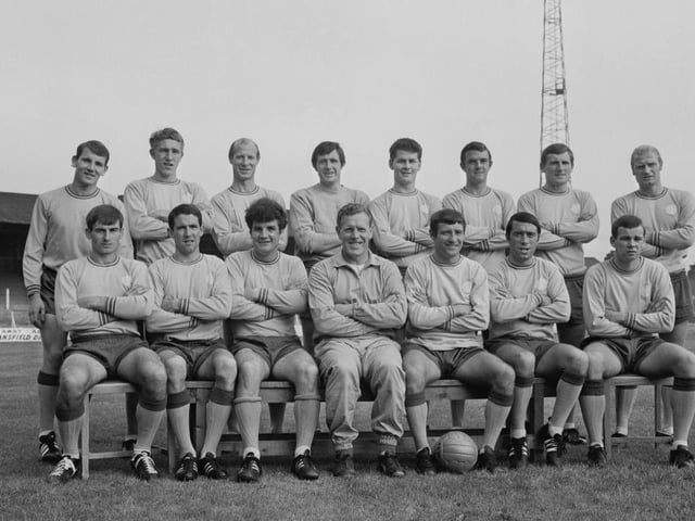 The Mansfield Town squad at the start of the 1968/69 season.