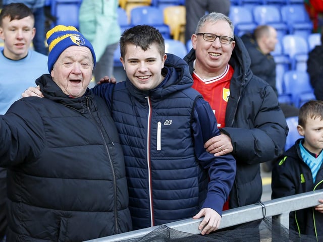 Mansfield Town fans in the stands at AFC Wimbledon.