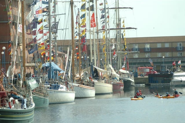 Tall ships and kayaks from all over the world moored in Hartlepool marina and neighbouring docks for the four day festival.