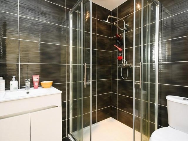 Another example of the sleek en suite excellence at the Kirkby property.