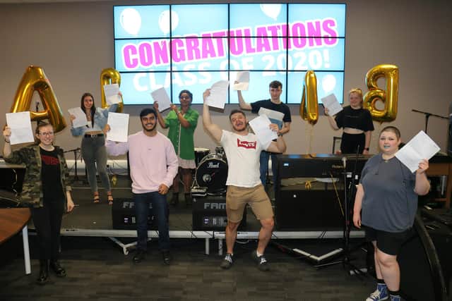 A-level students celebrate results day at West Nottinghamshire College.