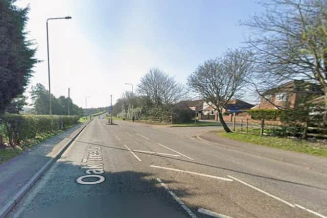 The victim was approached as she walked along Oak Tree Lane in Mansfield