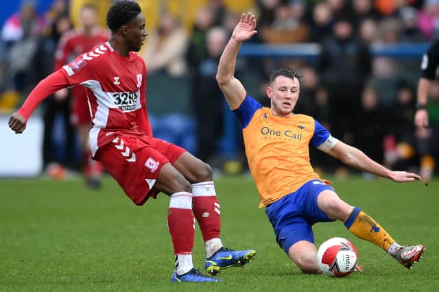 Ollie Clarke of Mansfield Town - will he be fit for Barrow away?