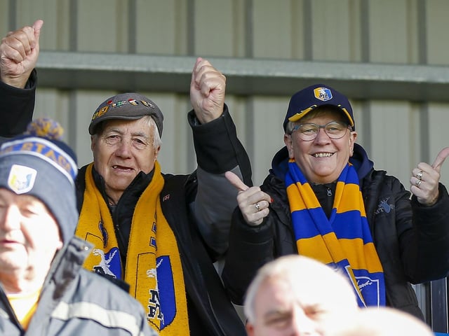 Mansfield Town fans ahead of the victory at Barrow.