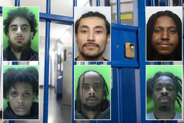 Clockwise from top left, Golam Yackobi, Andrew Thomas, Donnell Quarry, Khalid Omar, Addil Elmi and Dichrije Elliel