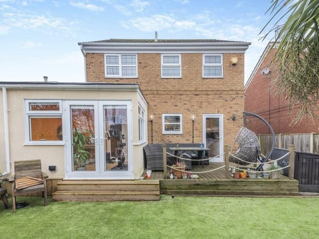 Before we step inside the £299,950 property, here's a quick look at the attractive garden room extension that has been added by the current owners at the back of the house.
