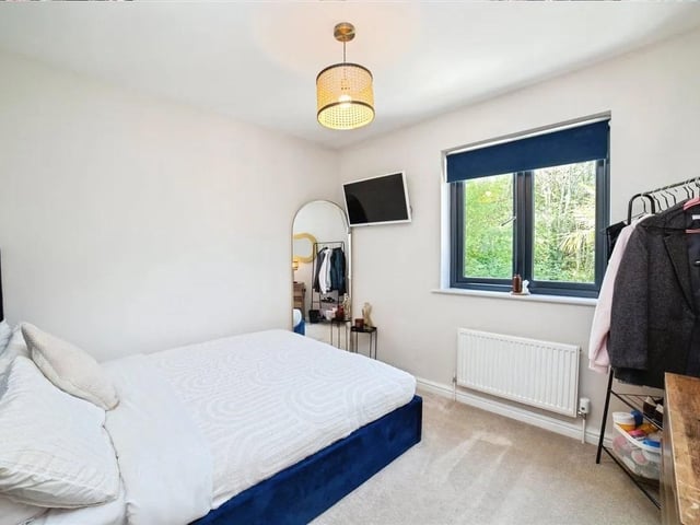 One of four spacious bedrooms at the property.