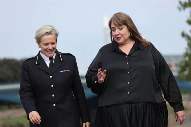 New chief constable Kate Meynell with Police and Crime Commissioner Caroline Henry.
