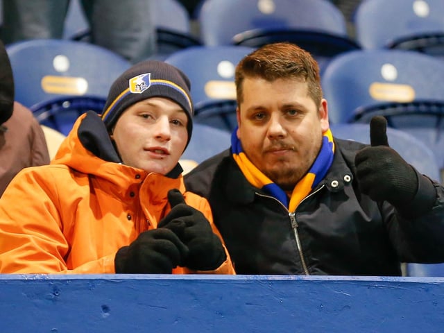 Mansfield fans at the match against Carlisle Utd.