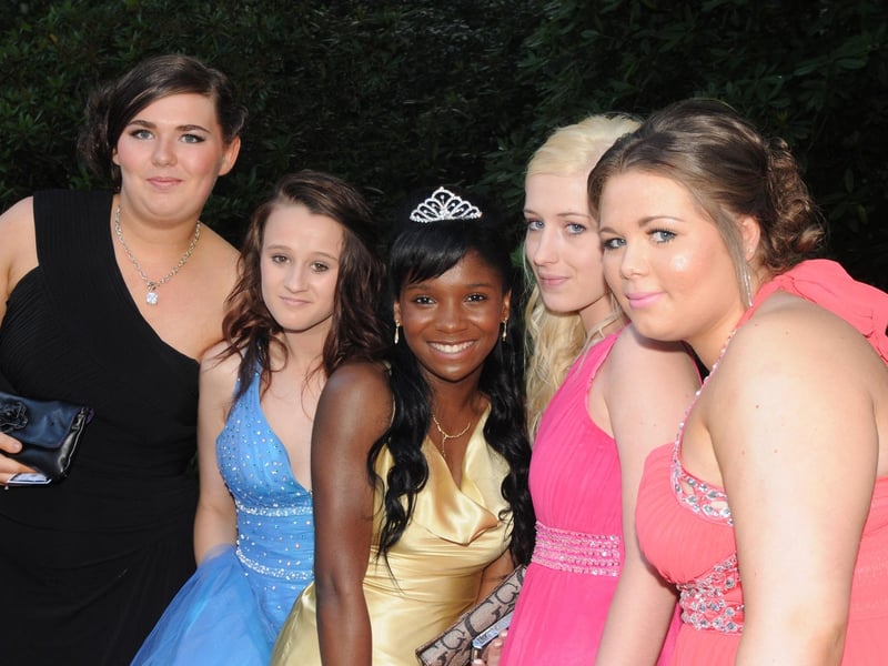 Brunts Prom at Forever Green. Pictured: Elise Irvine, Sophie Nettleship, Paige Walker, Lauren King and Kate Norman.
