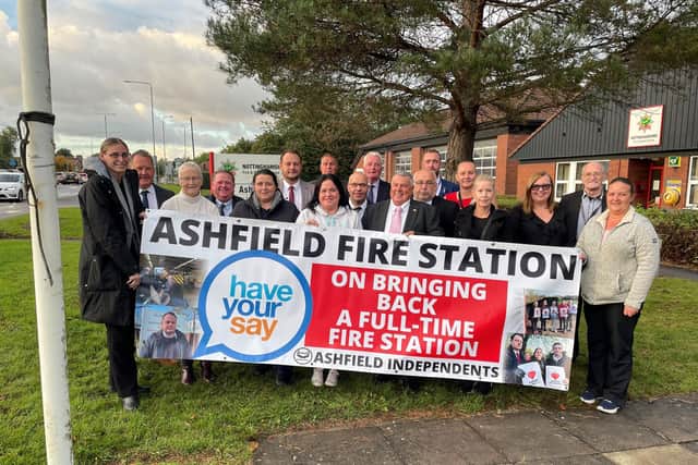 Campaigners in the battle to save Ashfield Fire Station. Picture: Ashfield Independents