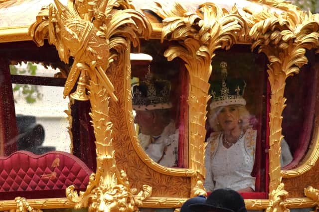 The highlight of the day for James was seeing the King and Queen in their crowns in the Gold Stage Coach on the procession from Westminster Abbey. He managed to capture this photo.