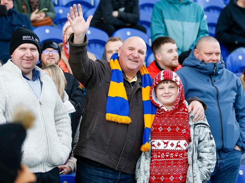 Mansfield Town fans at the win over Grimsby Town.