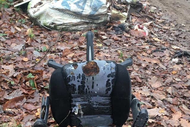Dumped office chair blights forest walking spot