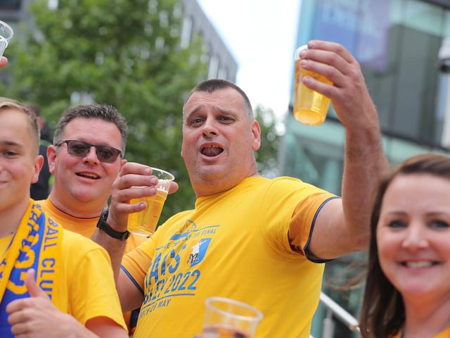 Stags fans enjoy the pre-match atmosphere.