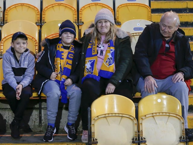 Fans at the One Call Stadium for the Papa John's Trophy match against Derby County.