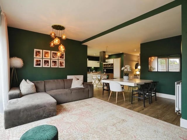 This inviting, versatile space is perfect for both relaxation and entertaining