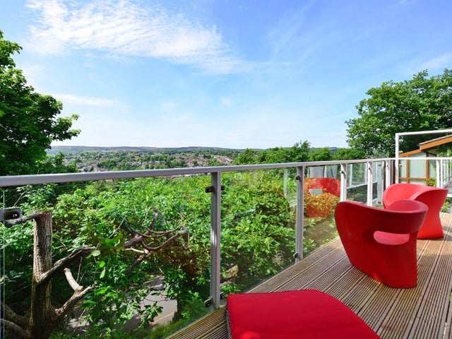 The decked balcony makes the most of the views.