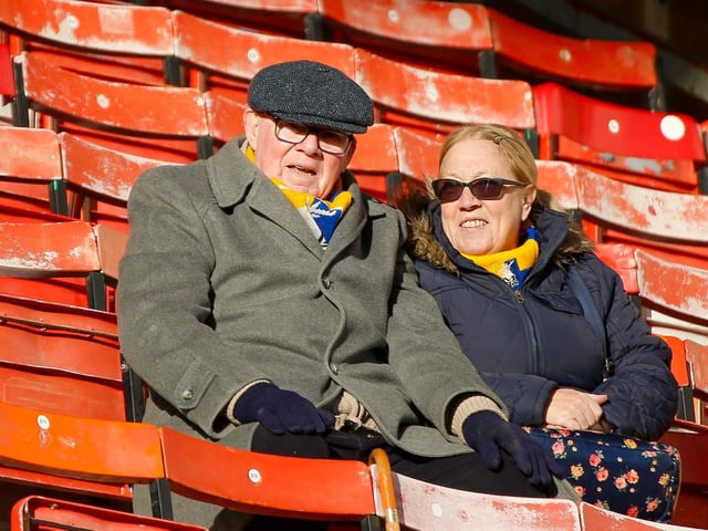 Mansfield Town fans at the defeat to Swindon Town.