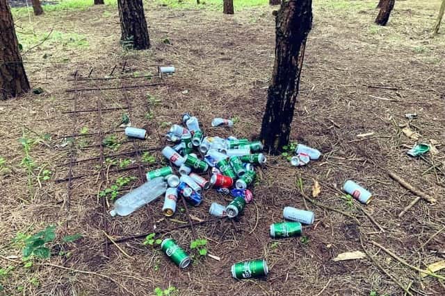 A large amount of rubbish was strewn around the ground and firelighters were discovered at the scene.