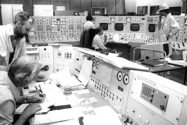 The control room at Hartlepool nuclear power station in 1983.