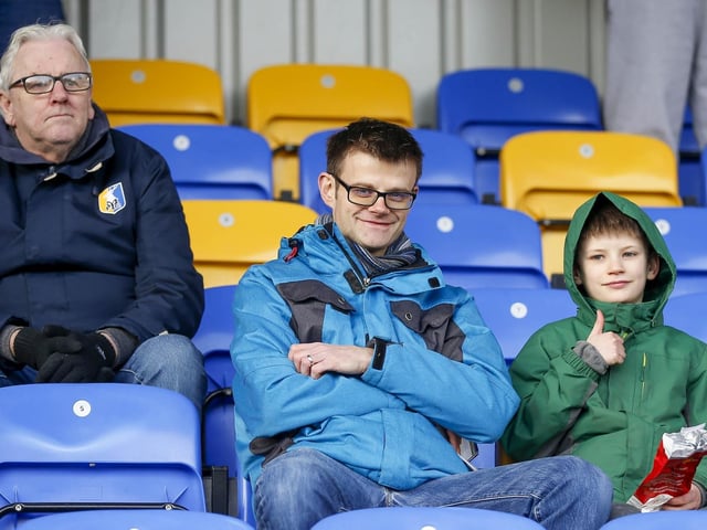 Mansfield Town fans in the stands at AFC Wimbledon.