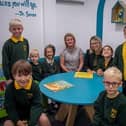 Staff and pupils at Linby Cum Papplewick Church of England Primary School