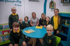 Staff and pupils at Linby Cum Papplewick Church of England Primary School