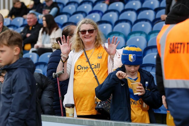 Mansfield Town fans ahead of the win over Stevenage.