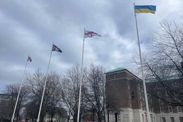 Nottinghamshire County Council marked the one-year anniversary of Russia’s invasion of Ukraine by raising the Ukrainian flag at County Hall