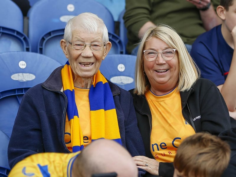 Mansfield Town fans at the draw with AFC Wimbledon.