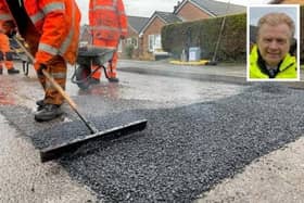 Patching teams test new permanent road replacement methods on Holbeck Way, Rainworth, and, inset, Coun Neil Clarke.