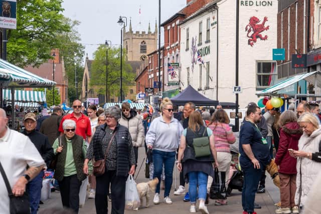 Shoppers enjoy the offers on Hucknall High Street