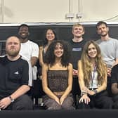 The cast of Baachae with director Hannah Hauer-King. Photo: Submitted