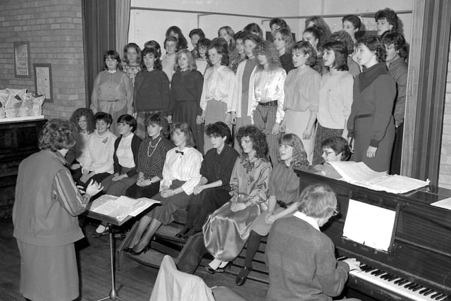 A choir group in Mansfield back in 1986.