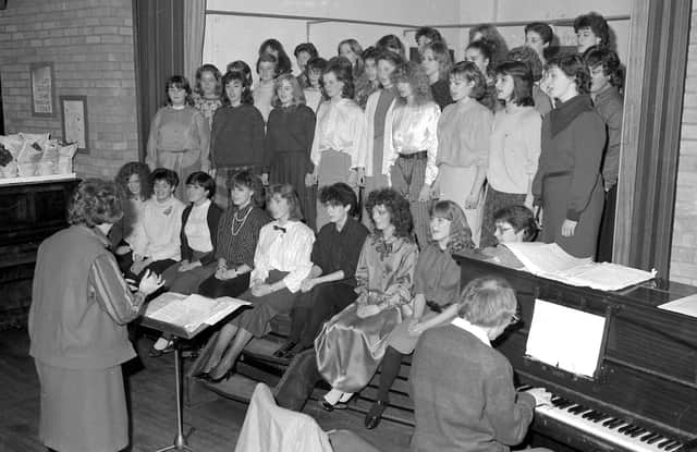 A choir group in Mansfield back in 1986.