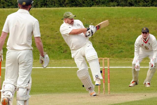 Clipstone and Bislthorpe's Lee Wilson in batting action.