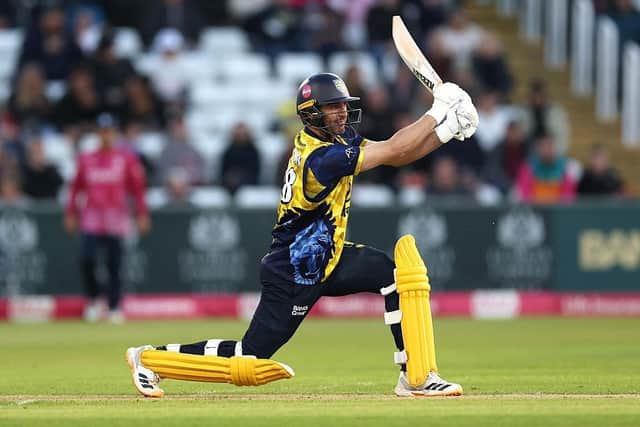 A brilliant half-century from Colin Ackermann led Durham to a narrow five-run win against Derbyshire.