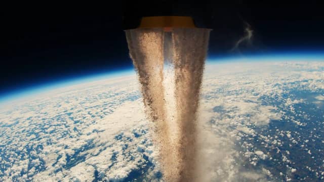 Ashes are scattered in the stratospheric winds